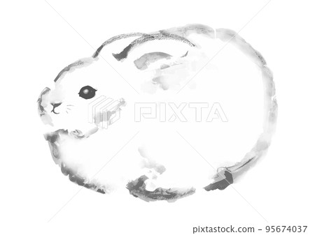 Rabbit watercolor style illustration vector 95674037