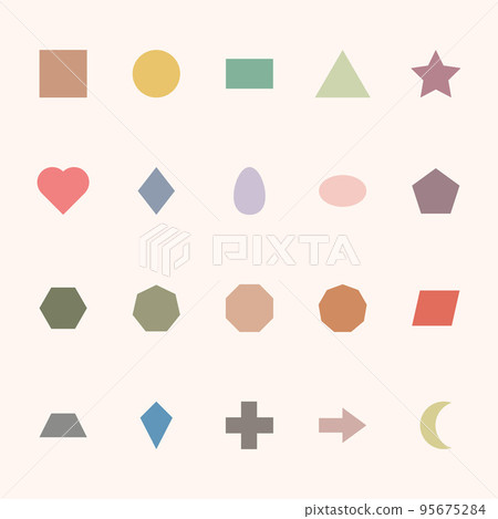 Geometric shapes vector icon for kids education in flat color illustration Geometric shapes vector icon for kids education in flat color illustration 95675284