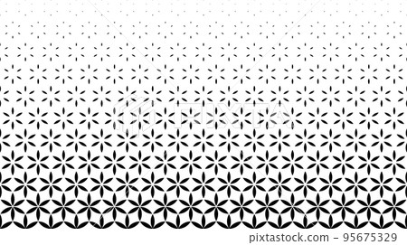 Geometric pattern of black figures on a white background.Seamless in one direction. Geometric pattern of black figures on a white background.Seamless in one direction. 95675329