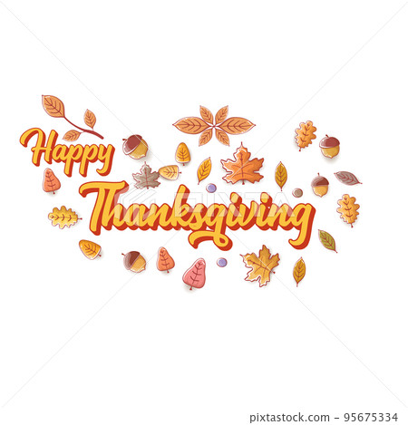 Happy Thanksgiving day vintage typography - Stock Illustration  [95675334] - PIXTA