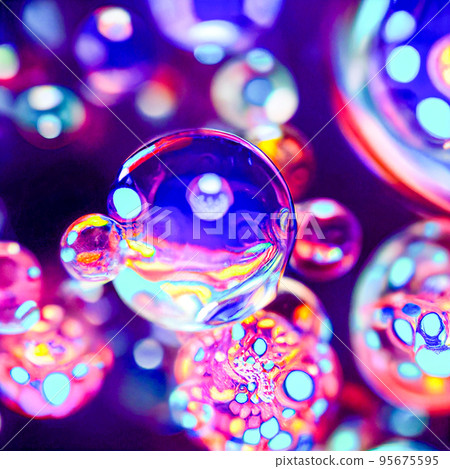 Beautiful abstract glass marbles in various sizes and colors. Colorful background 3D illustration Beautiful abstract glass marbles in various sizes and colors. Colorful background 3D illustration 95675595