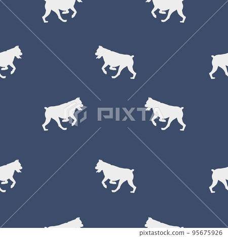 Jumping german boxer puppy. Seamless pattern. Jumping german boxer puppy. Seamless pattern. 95675926