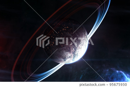 Lonely inhabited deep space planet Lonely inhabited deep space planet 95675930