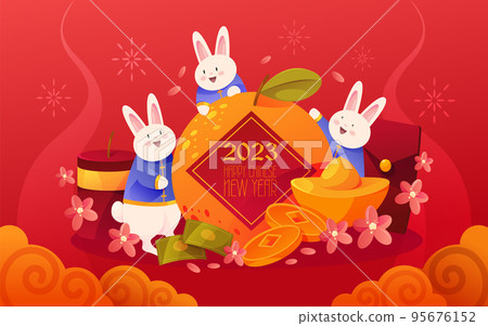 Happy new year greeting card or vector banner. Happy new year greeting card or vector banner. 95676152