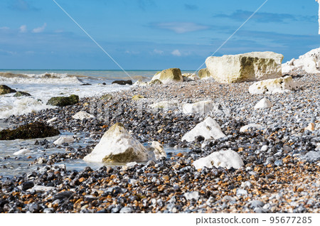 Views at Hope Gap beach near Cuckmere Haven located between Seaford and Eastbourne in East Sussex, British south coast Views at Hope Gap beach near Cuckmere Haven located between Seaford and Eastbourne in East Sussex, British south coast 95677285