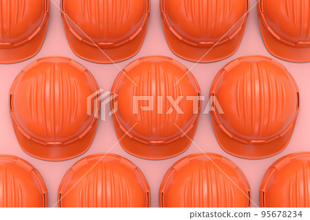 Set of safety helmets or hard caps for carpentry work on white background 95678234