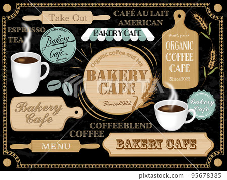 Wood grain materials such as cutting boards and coffee Wood grain materials such as cutting boards and coffee 95678385