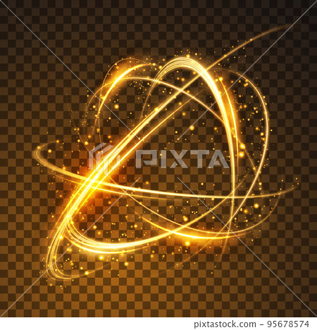 Abstract beautiful light background. Magic sparks on a dark background. Mystical speed stripes, glitter effect. Shine of cosmic rays. Neon lines of speed and fast wind. Glow effect, powerful energy. 95678574