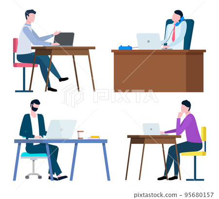 Workers Consultation, People in Office Vector Workers Consultation, People in Office Vector 95680157