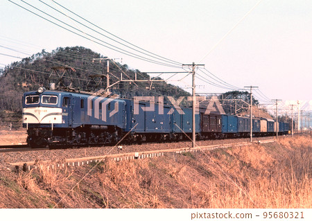 Railway National Railways JR Train Locomotive DC EF58 Luggage Tokaido Main Line Hikone Railway National Railways JR Train Locomotive DC EF58 Luggage Tokaido Main Line Hikone 95680321