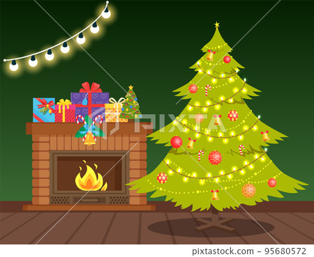 Christmas Winter Holiday, Decoration of House 95680572
