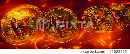 Bitcoin gold coin abstract background. Virtual cryptocurrency concept. bussiness 95682265