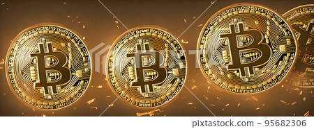 Bitcoin gold coin abstract background. Virtual cryptocurrency concept. bussiness 95682306