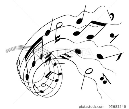 Vector Illustration Of Musical Notes On White Background Stock