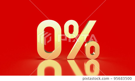 The gold zero percent on red background for promotion concept 3d rendering The gold zero percent on red background for promotion concept 3d rendering 95683500