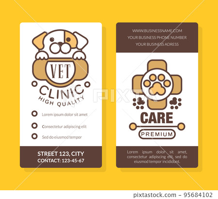 Pet Vet Clinic or Hospital Banner Design with Logo Vector Template Pet Vet Clinic or Hospital Banner Design with Logo Vector Template 95684102
