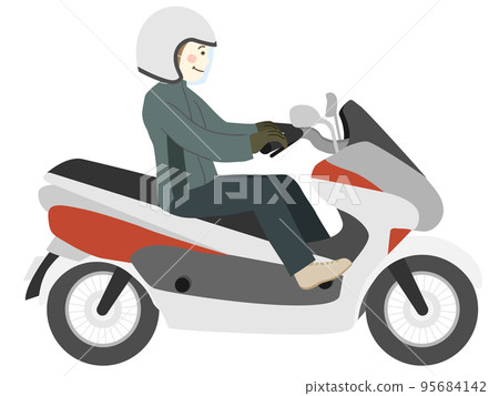 騎摩托車（踏板車）的人 95684142