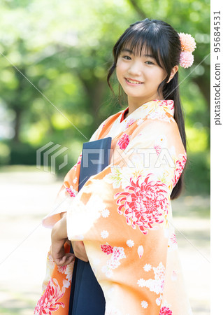 Graduation girl in hakama Graduation girl in hakama 95684531