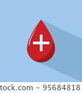 Icon of Blood Drop Medicine with Shadow Vector 95684818