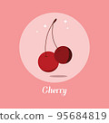 Icon of Cherry Pink Background Vector 95684819