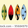 Collection of Colorful Surfboard Vector 95684970