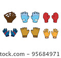 Collection of Gloves Sport Colorful Vector 95684971