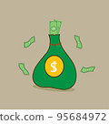 Colored Money Bag Vector 95684972