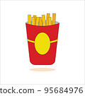 Icon French Fries on a White Background Vector 95684976