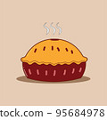 Icon Hot Pie Food Colored Vector 95684978