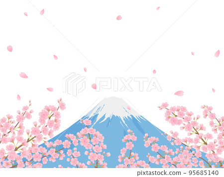 Mount Fuji and cherry blossoms in full bloom _ frame 95685140