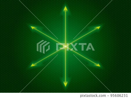 Three-dimensional orthogonal coordinates x-axis, y-axis, z-axis Three direction arrows intersecting in space Three-dimensional orthogonal coordinates x-axis, y-axis, z-axis Three direction arrows intersecting in space 95686231