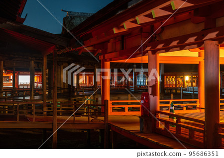 World heritage Miyajima at night World heritage Miyajima at night 95686351