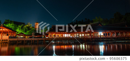World heritage Miyajima at night World heritage Miyajima at night 95686375