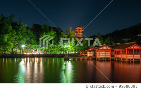 World heritage Miyajima at night World heritage Miyajima at night 95686393