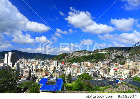 [Nagasaki Prefecture] View of Nagasaki in clear weather seen from Kazagashira Park 95686534