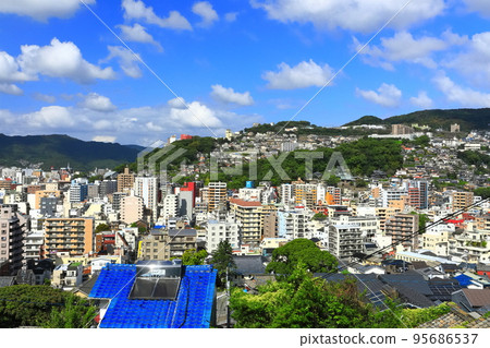[Nagasaki Prefecture] View of Nagasaki in clear weather seen from Kazagashira Park 95686537