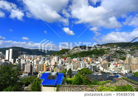 [Nagasaki Prefecture] View of Nagasaki in clear weather seen from Kazagashira Park 95686556