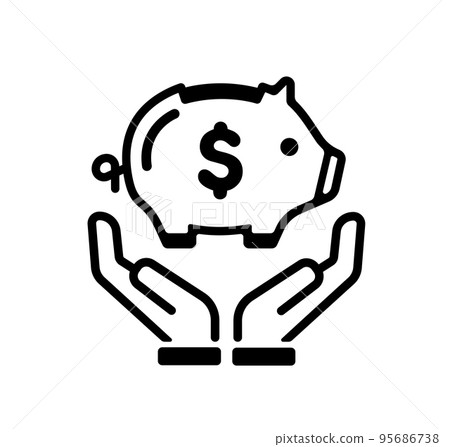 Pig piggy bank, savings, savings, income icon (US $) 95686738