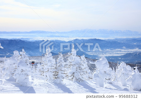 Rime trees of Zao, Yamagata Prefecture 95688312