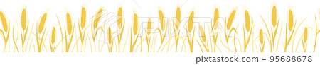 Hand drawn of ears of wheat, barley, grain. Black and white vector realistic sketch wheat ear, whole oat. Illustration of agricultural plant, barley and rye crop, harvesting grain, flour production 95688678