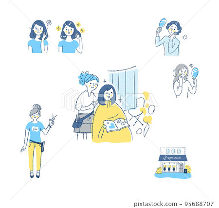 美髮沙龍的各種場景設置 95688707