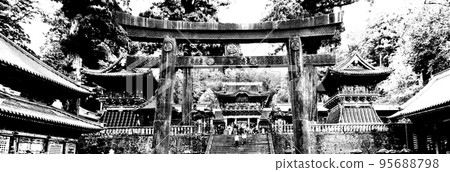 "Nikko Toshogu Shrine (ink painting style)" Nikko City, Tochigi Prefecture "Nikko Toshogu Shrine (ink painting style)" Nikko City, Tochigi Prefecture 95688798