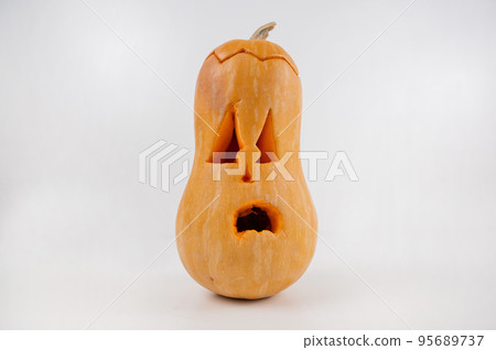 Jack-o-lantern on a white background. Halloween decoration. Jack-o-lantern on a white background. Halloween decoration. 95689737