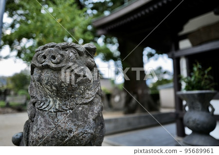 神社前殿前和通往神社的小路上放置了一對護衛犬,保護神社的前部。 神社前殿前和通往神社的小路上放置了一對護衛犬,保護神社的前部。 95689961