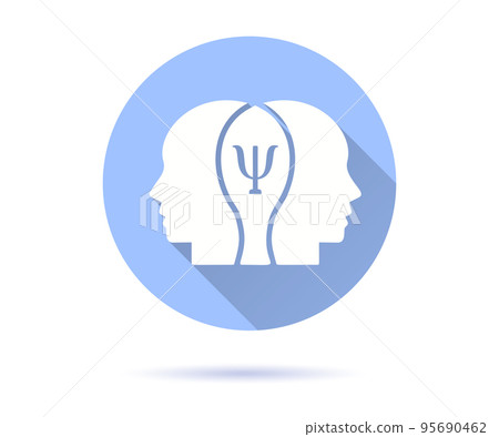 Psychotherapy icon with long shadow for graphic and web design. 95690462