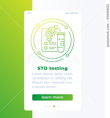 STD testing banner with line icon, vector design STD testing banner with line icon, vector design 95690692