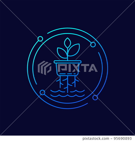 hydroponic farming line icon for web hydroponic farming line icon for web 95690893
