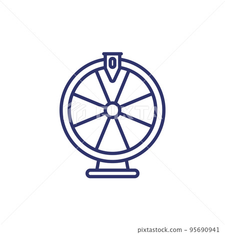 roulette, fortune wheel line icon 95690941