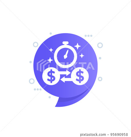 fast money transfers icon, vector 95690958