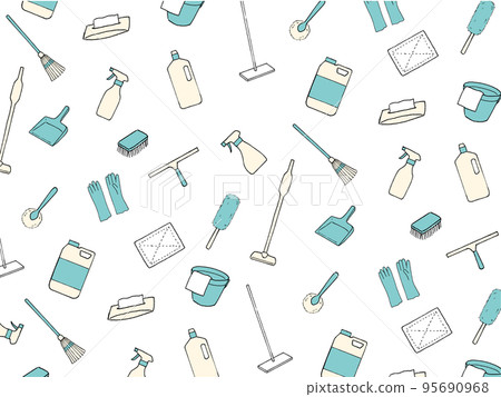 background pattern of cleaning tools 95690968